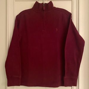 Ralph Lauren Boys 1/4 zip Burgundy jersey  Size 10-12